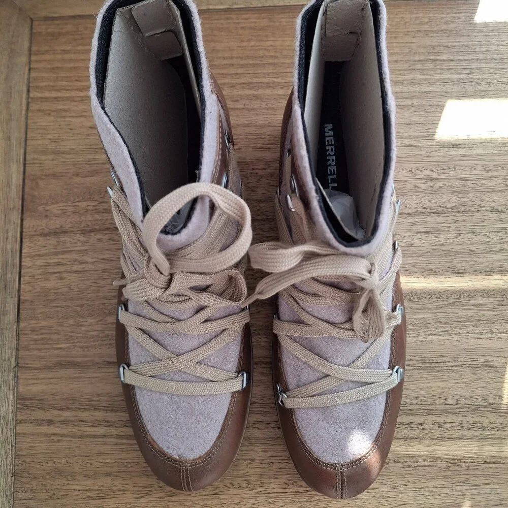 (New) Merrell – Shiloh II Warm Leather Boots (Camel) – Women's 10.5